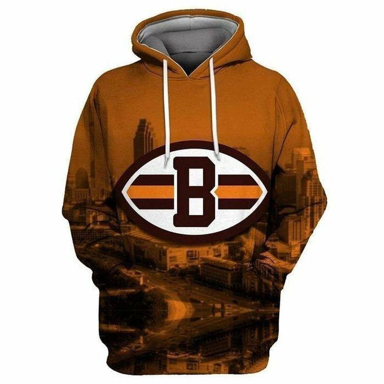 Cleveland Browns 3d Hooded Pocket Pullover Sweater Perfect Gift All Over Print Hoodie