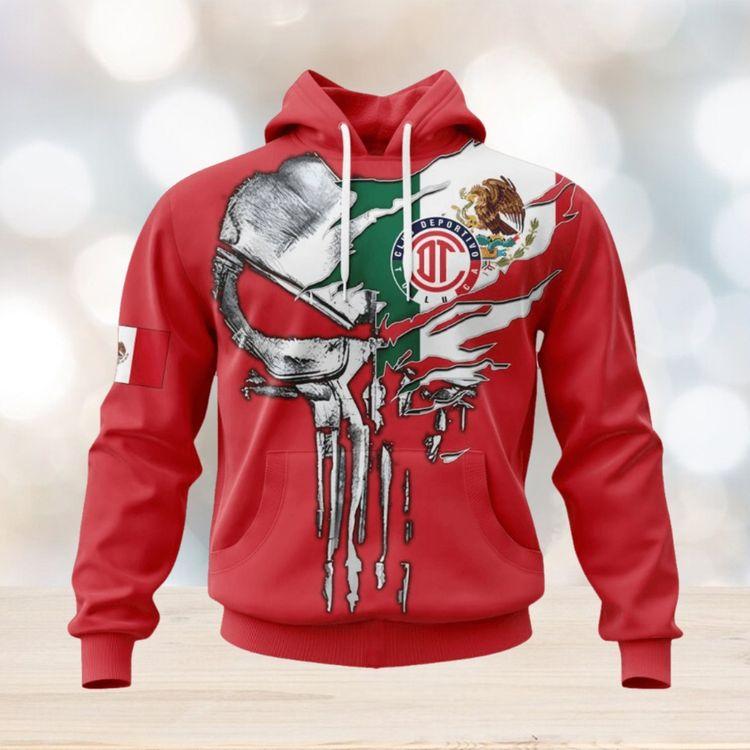 Liga Mx Deportivo Toluca Special Skull Design Concept Kits All Over Print Hoodie