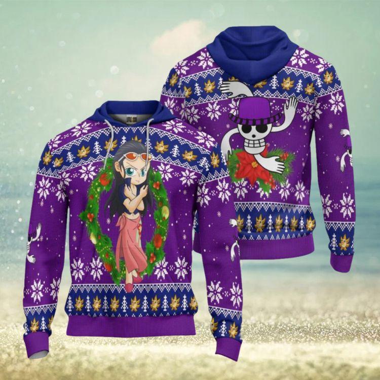 One Piece Nico Robin Anime Ugly Christmas Pullover All Over Print Hoodie