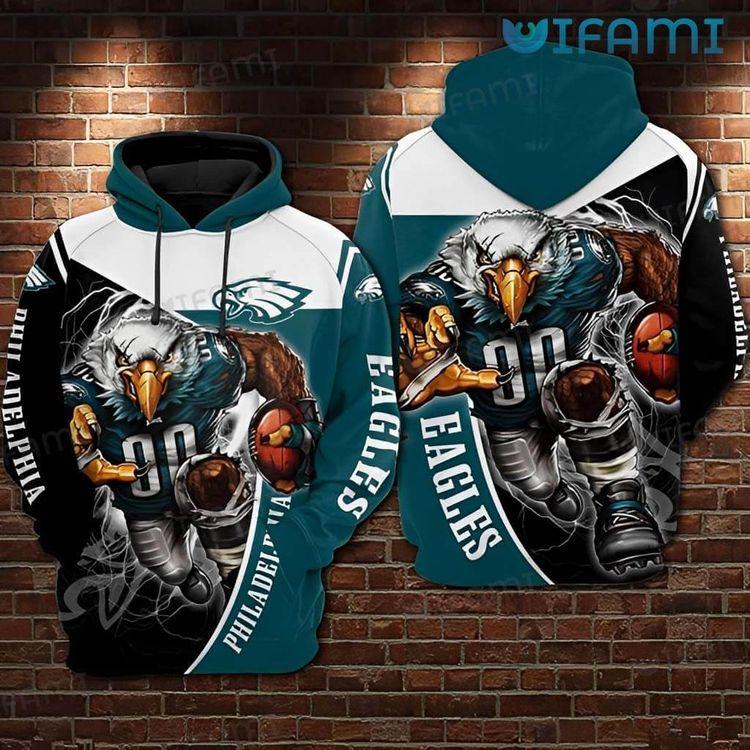 Philly Eagles Mascot Holding Football Philadelphia Eagles Gift All Over Print Hoodie