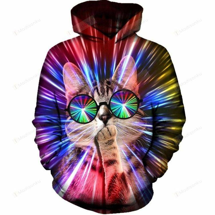 Rave Cat 3d 3D Hoodie