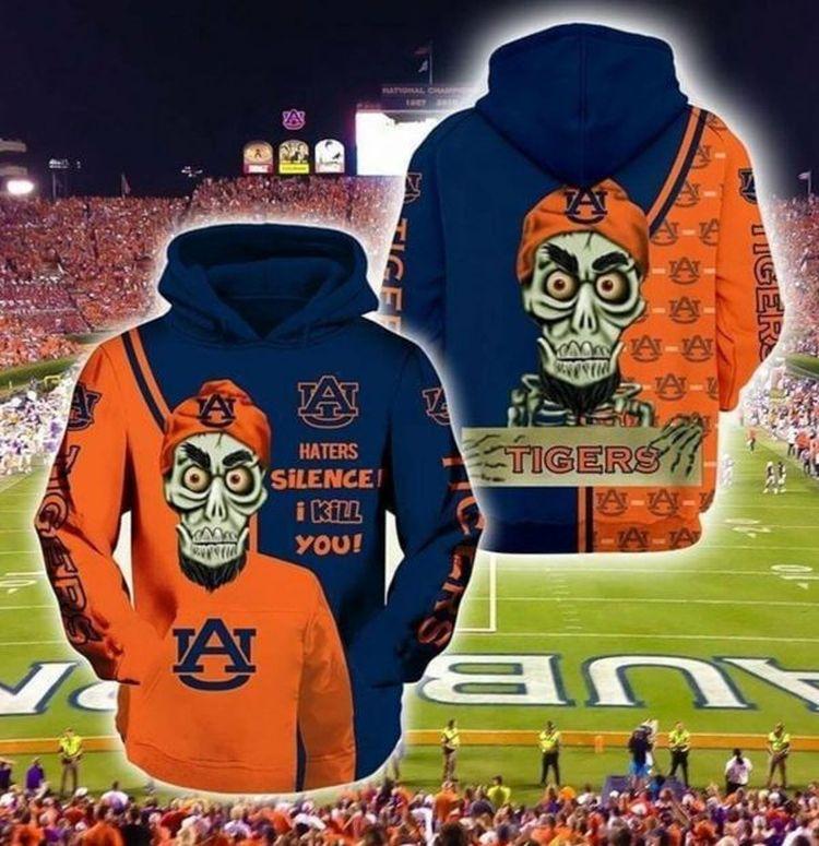 Skull Auburn Tigers Pullover 3D Hoodie