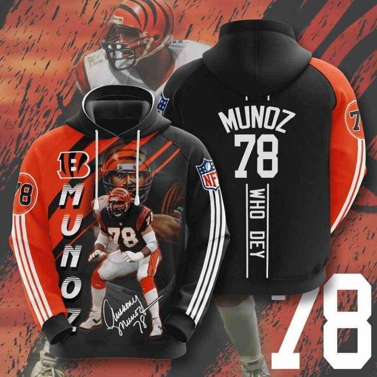 Sports American Nfl Cincinnati Bengals Anthony Muoz 3d 3D Hoodie