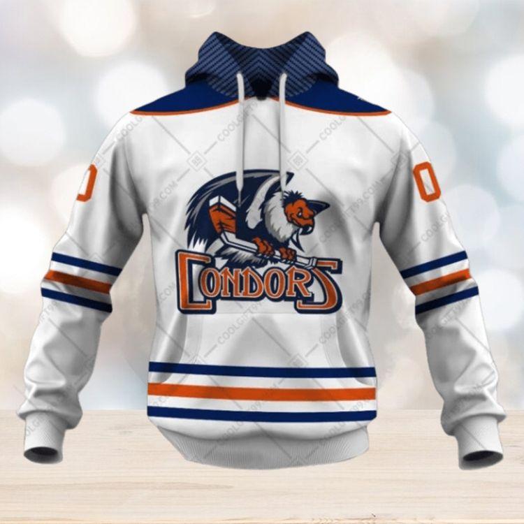 Personalized Ahl Bakersfield Condors White Jersey Style Limited 3D Hoodie