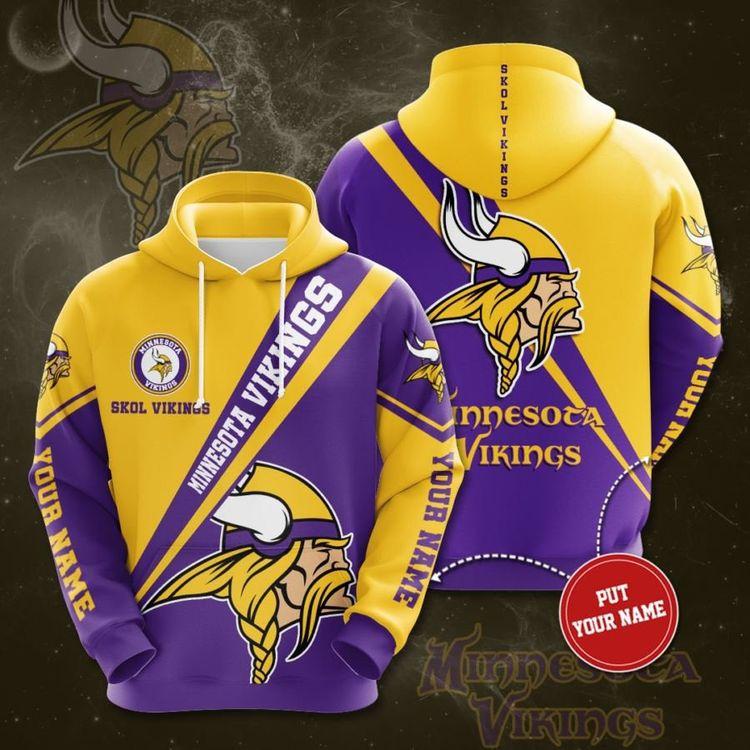 Personalized Minnesota Vikings No1249 Custom Limited 3D Hoodie