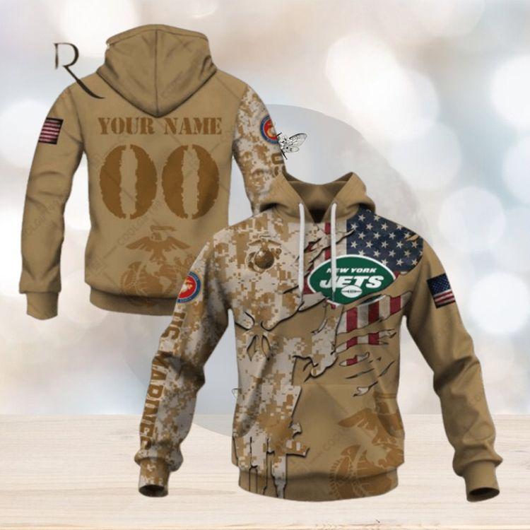 Personalized Nfl New York Jets Marine Corps Camo Limited 3D Hoodie