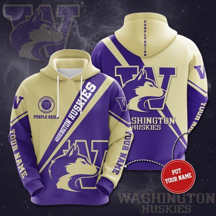 Personalized Washington Huskies No2069 Custom Ver 1 3D Hoodie