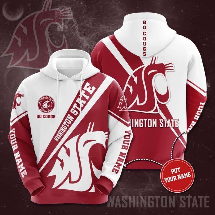 Personalized Washington State Cougars No2115 Custom 3D Hoodie