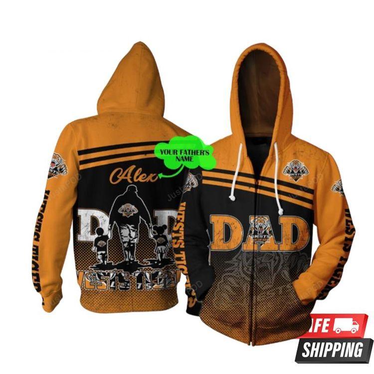 Personalized Wests Tigers Dad Custom Name All Over Print Hoodie