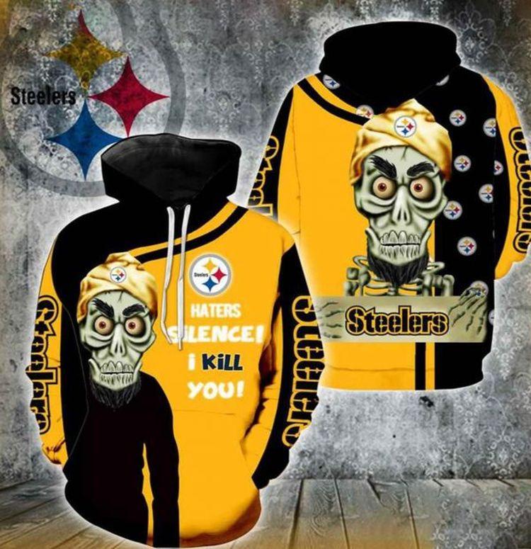 Pittsburgh Steelers Achmed Skull Full 3D Hoodie