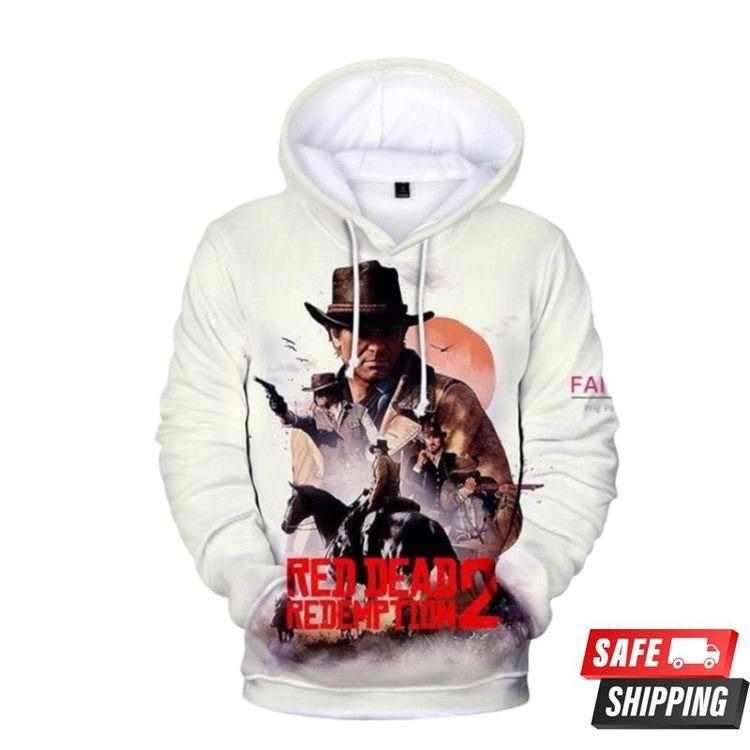 Red Dead Redemption 2 All In One White All Over Print Hoodie