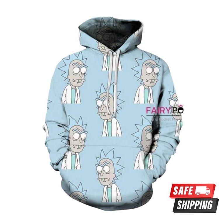 Rick And Morty Rick Blue Limited 3D Hoodie
