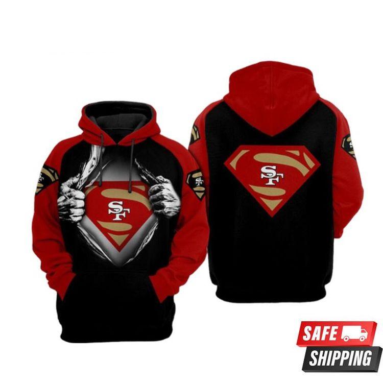 San Francisco 49ers Nfl Football Superman San Francisco 49ers All Over Print Hoodie