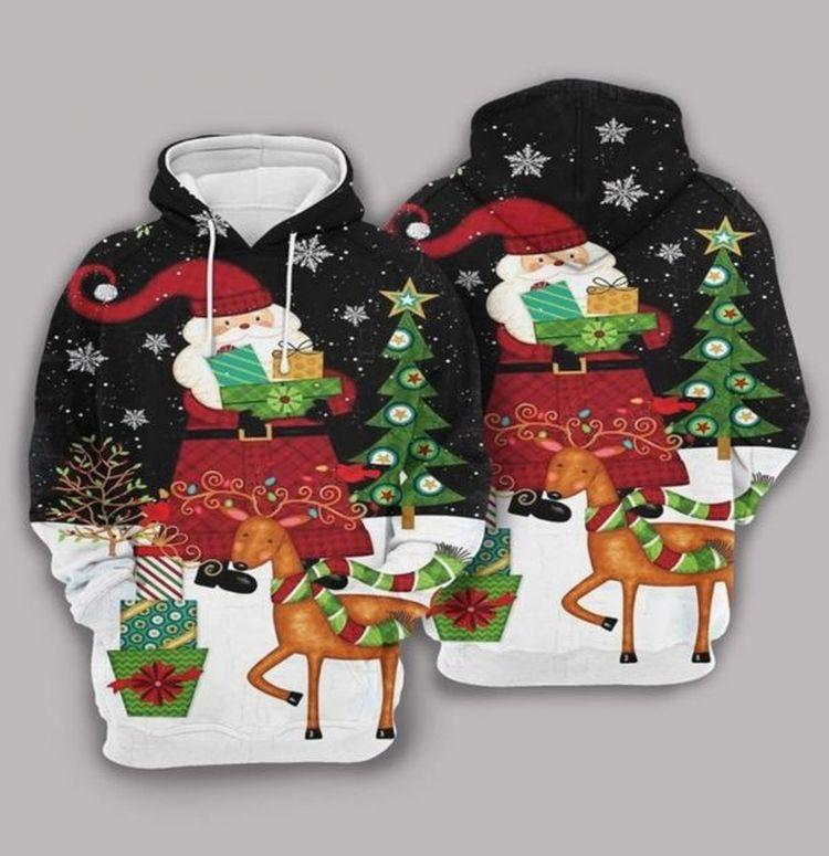 Santa Black And White Graphic 3d Printed Sublimation L Ver 1 3D Hoodie