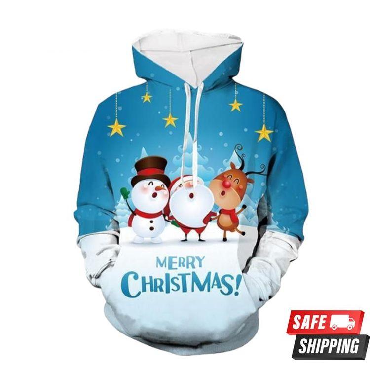 Santa Claussnowmanreindeer Limited 3D Hoodie