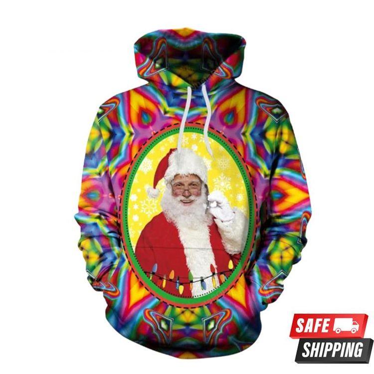 Santa Mirror Christmas All Over Print Hoodie