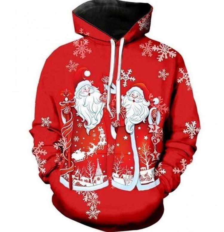 Santa Red Unique 3d Printed Sublimation All Over Print Hoodie