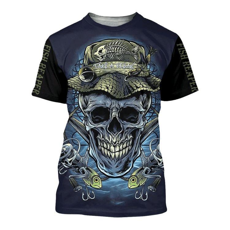 Skull Fisherman 3d For Men Women Fu All Over Print Hoodie