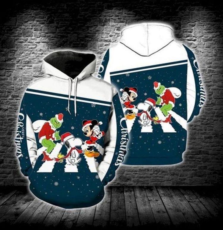Snoopy Grinch Mickey Mouse Christmas Limited Edition Limited 3D Hoodie