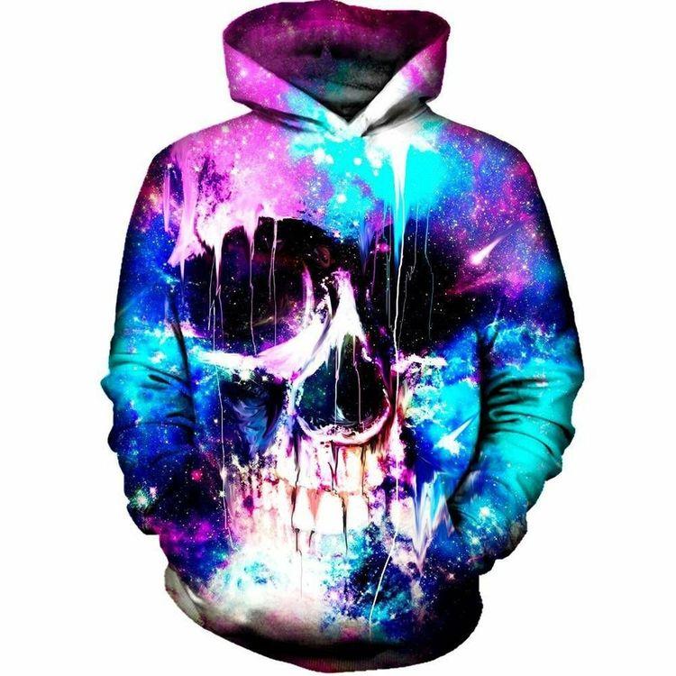 Space Skull 3d Ed All Over Print Hoodie