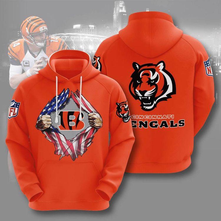 Sports American Football Nfl Cincinnati Bengals Usa 14 Limited 3D Hoodie