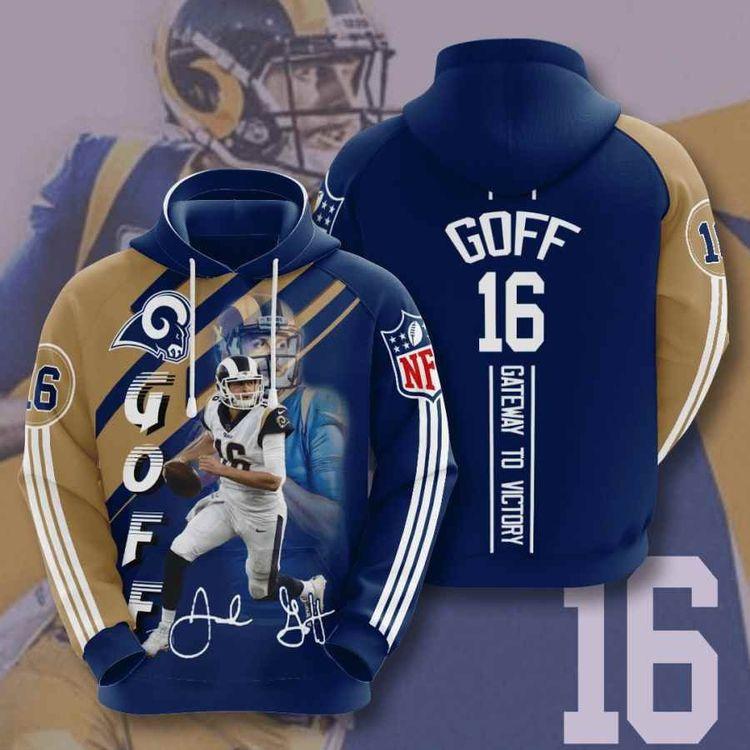 Sports American Football Nfl Los Angeles Rams Jared Goff Usa 1108 Limited 3D Hoodie