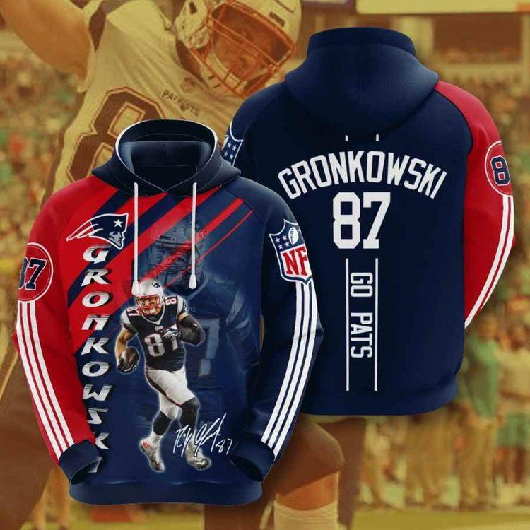 Sports American Football Nfl New England Patriots Rob Gronkowski Usa 1134 3D Hoodie