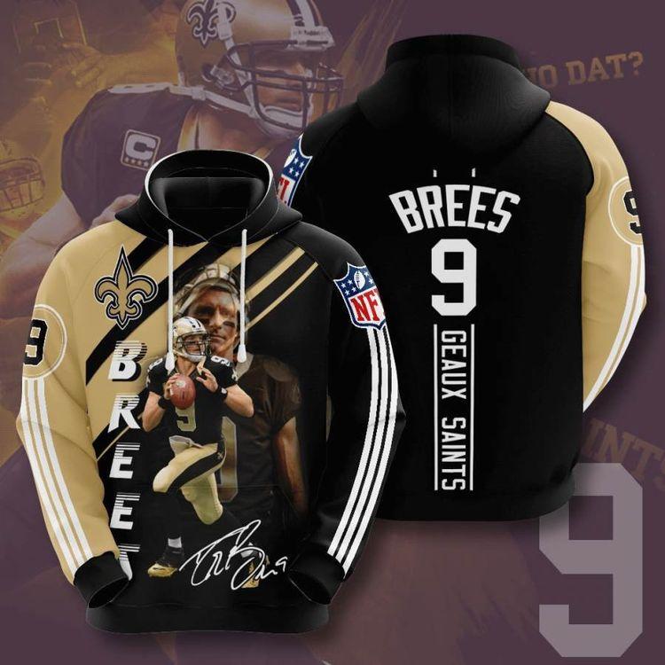 Sports American Football Nfl New Orleans Saints Drew Brees Usa 1146 Limited 3D Hoodie