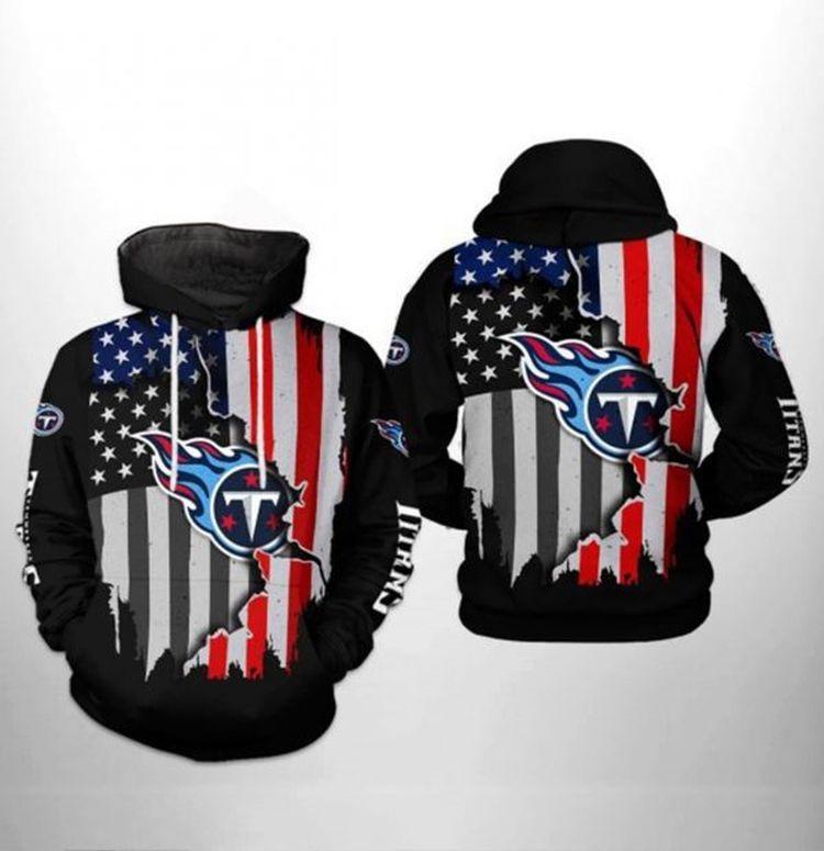 Tennessee Titans Nfl Us Flag Team 3d Printed V3 Ver 1 All Over Print Hoodie