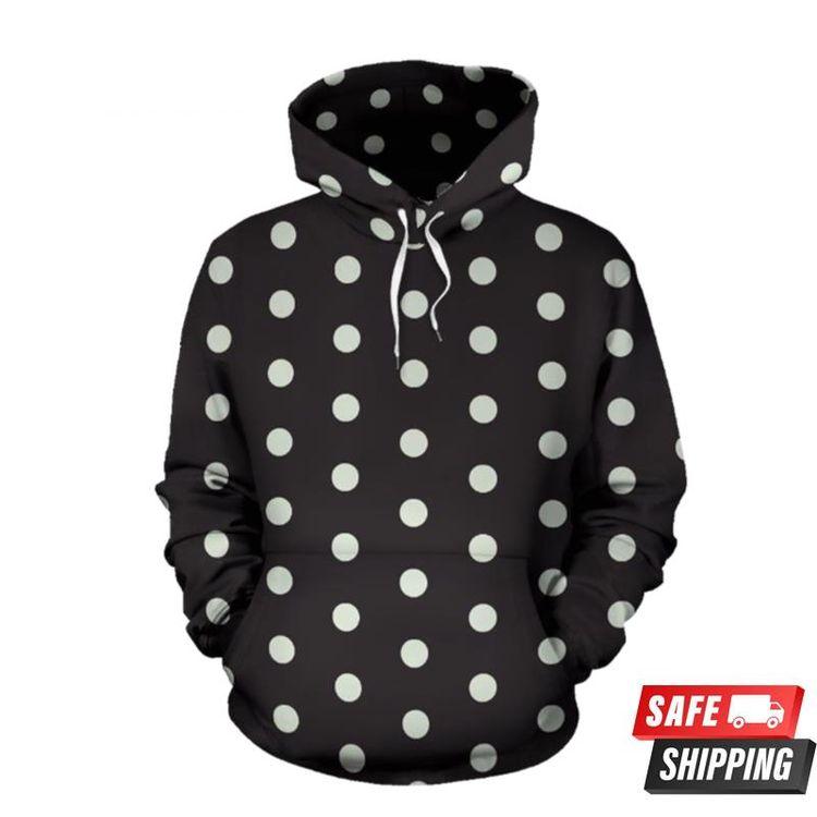 Vintage Black White Polka Dot Pattern Limited 3D Hoodie