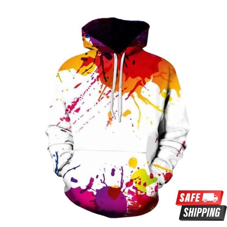 Watercolor Ink Splash All Over Print Hoodie