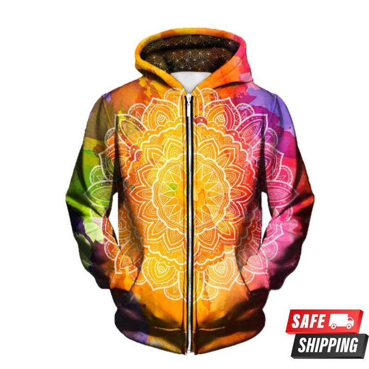 Watercolors Up All Over Print Hoodie