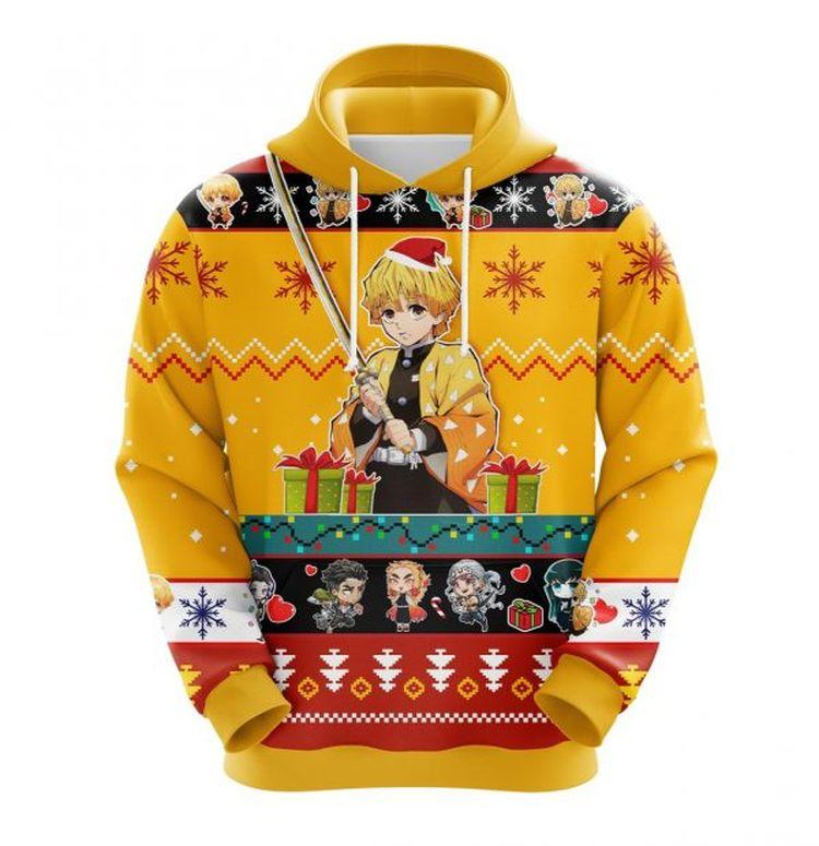 Agatsuma Zenitsu Christmas Cute Noel Mc Ugly Limited 3D Hoodie