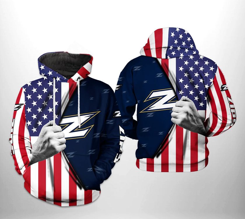 Akron Zips Ncaa Us Flag 3d Printed Zipper Limited 3D Hoodie
