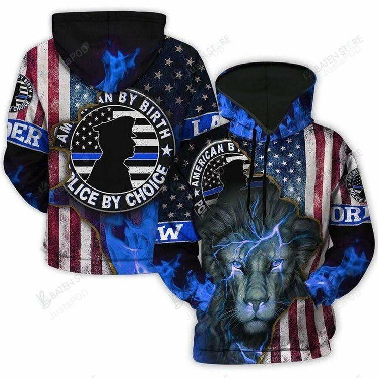 America By Birth Police By Choice Lion 3d All Print All Over Print Hoodie
