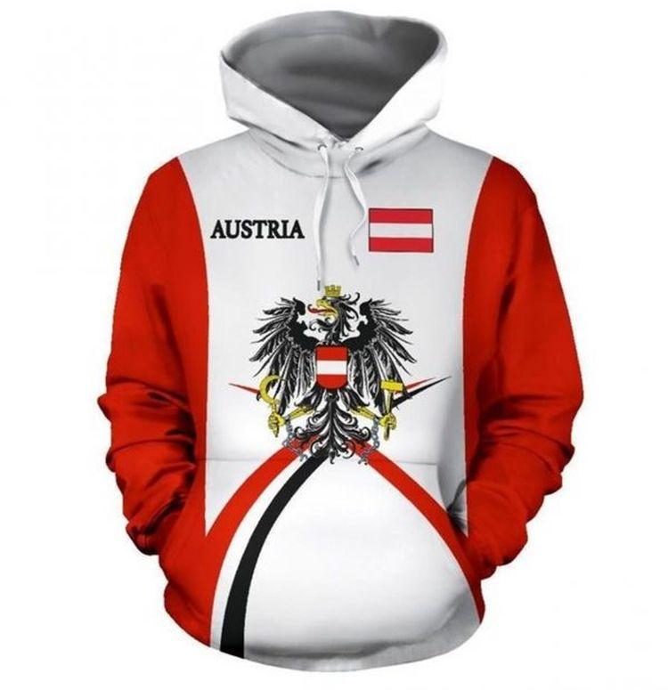 Austria White Red Amazing 3d Printed Sublimation Hoodi Ver 1 All Over Print Hoodie