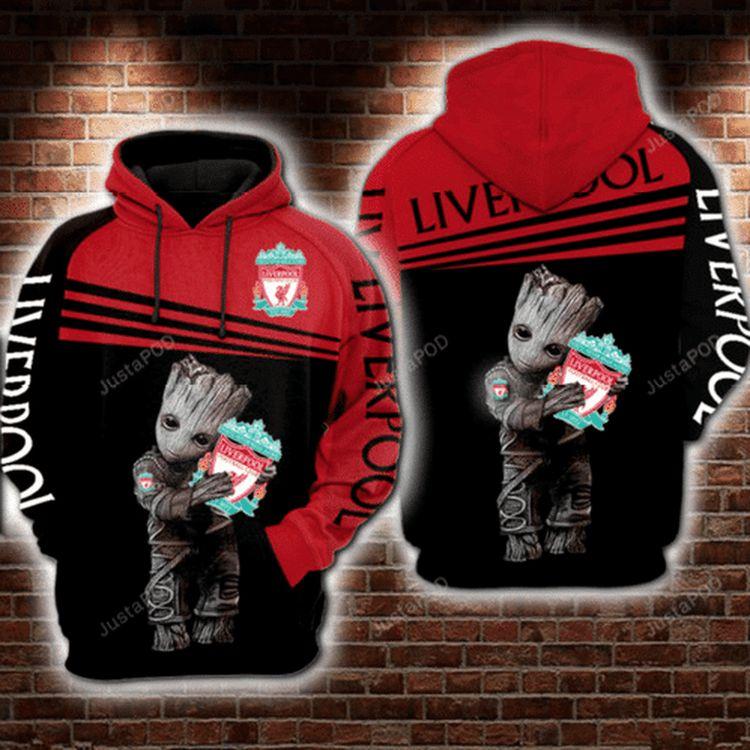Baby Groot Hug Liverpool Football Club 3d Limited 3D Hoodie