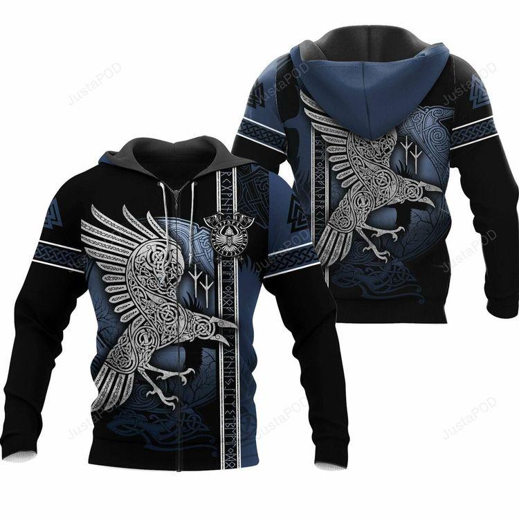 Beautiful The Raven Of Viking 3d 3D Hoodie