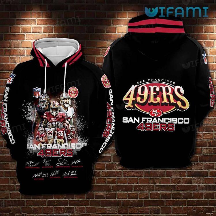 Black 49ers Player Signatures San Francisco 49ers Gift 3D Hoodie