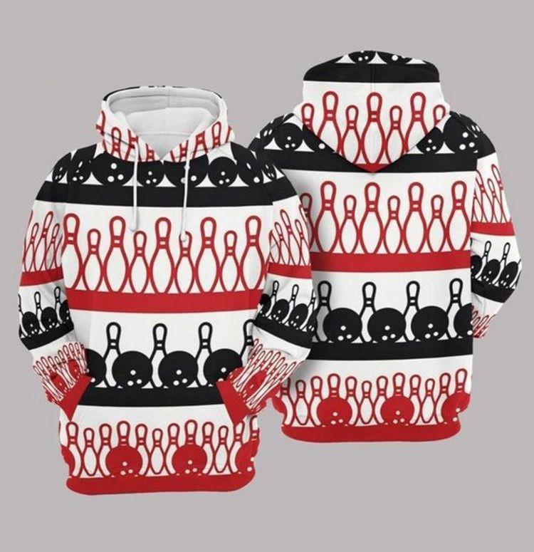 Bowling Red And White Amazing 3d Printed Sublimation Limited 3D Hoodie
