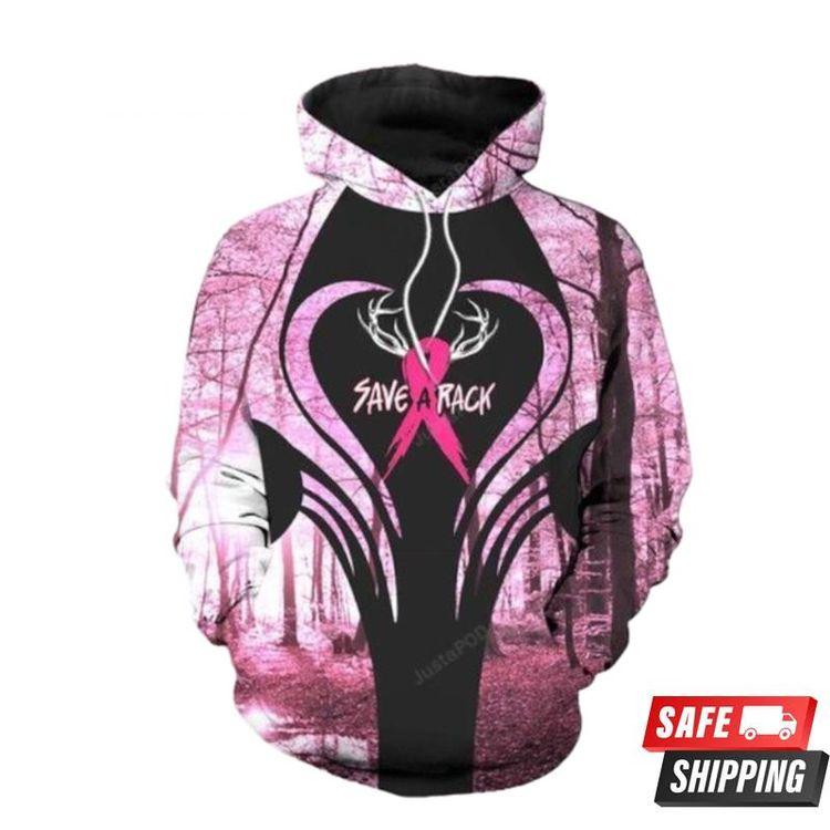 Breast Cancer Hunting Save A Rack Limited 3D Hoodie