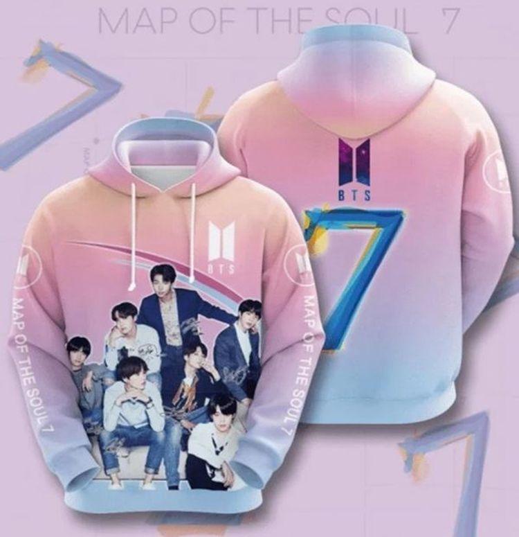 Bts Bangtan Boys Map Of The Soul Signature Design Gift For Fan Custom Limited 3D Hoodie