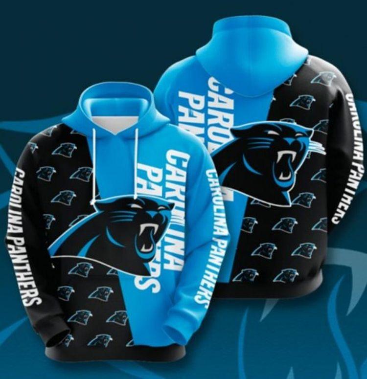 Carolina Panthers Blue Black All Over Print Hoodie