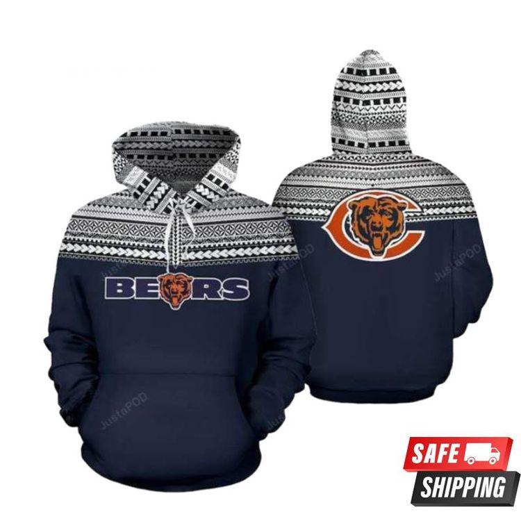 Chicago Bears Ncaa Football Maori Tattoo Blue White Chicago Bears Chicago Bears 3D Hoodie