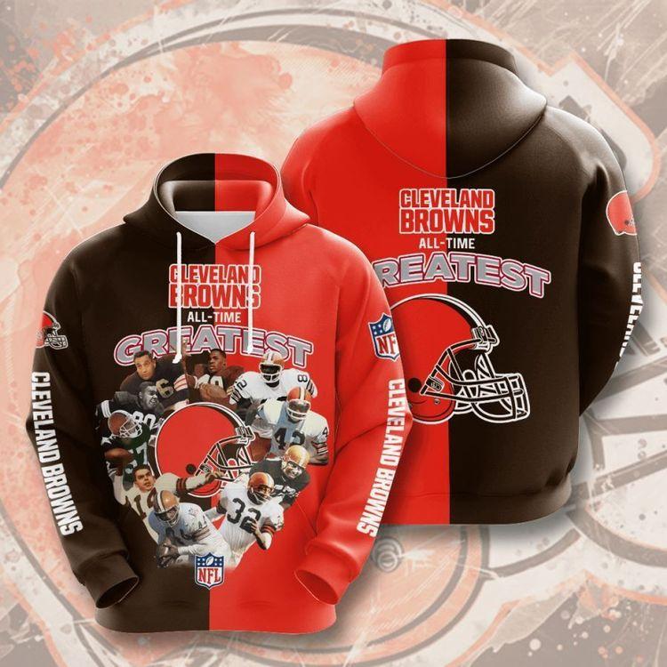 Cleveland Browns No452 Custom All Over Print Hoodie