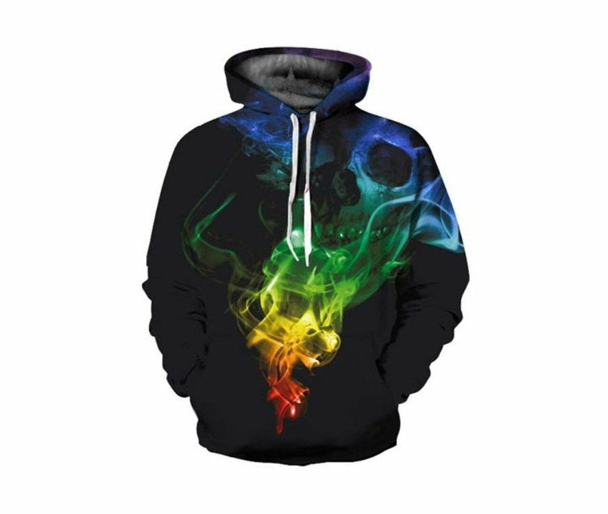 Creative Colorful Smoke Skeleton Skull 3d Limited 3D Hoodie