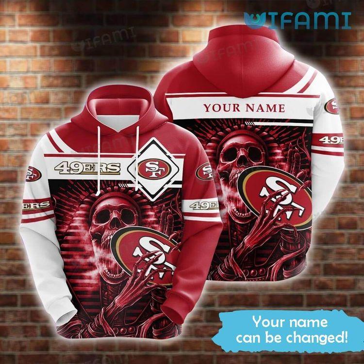 Custom Name 49ers Skull San Francisco 49ers Gift 3D Hoodie