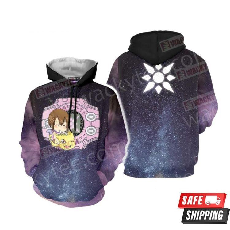 Digimon Hikari And Nyaromon 3987 Limited 3D Hoodie