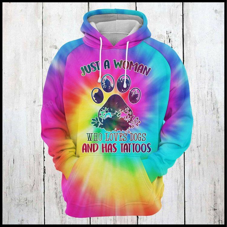 Dog Tattoo Tie Dye 3d All Over Print Hoodie
