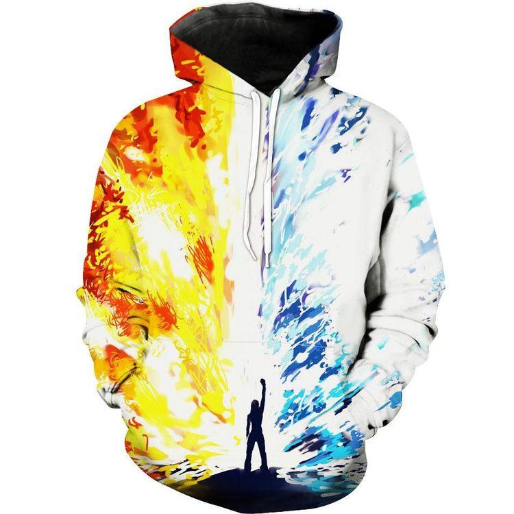 Fire And Ice Epic Fantasy Magics All Over Print Hoodie